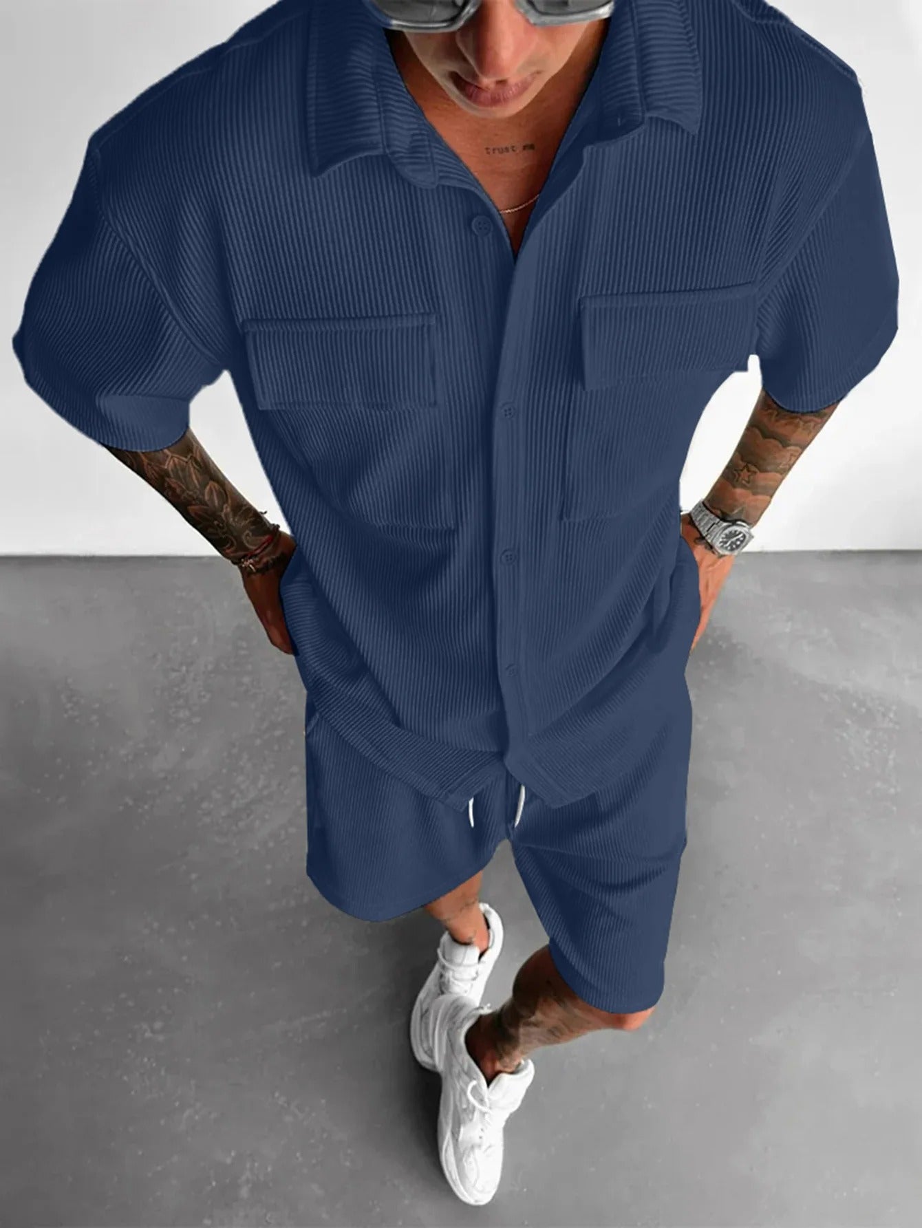 Conjunto Masculino Veludo Cotelê Branco