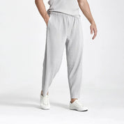 Calça Plissada Streetwear Cinza