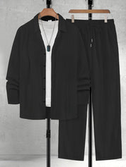 Conjunto Masculino Textura Ondulada Branco