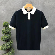 Polo Tricô Bicolor Contraste