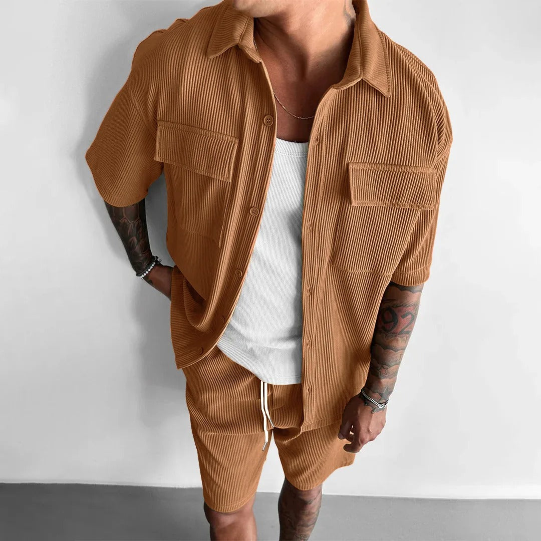 Conjunto Masculino Veludo Cotelê Branco