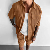 Conjunto Masculino Veludo Cotelê Branco