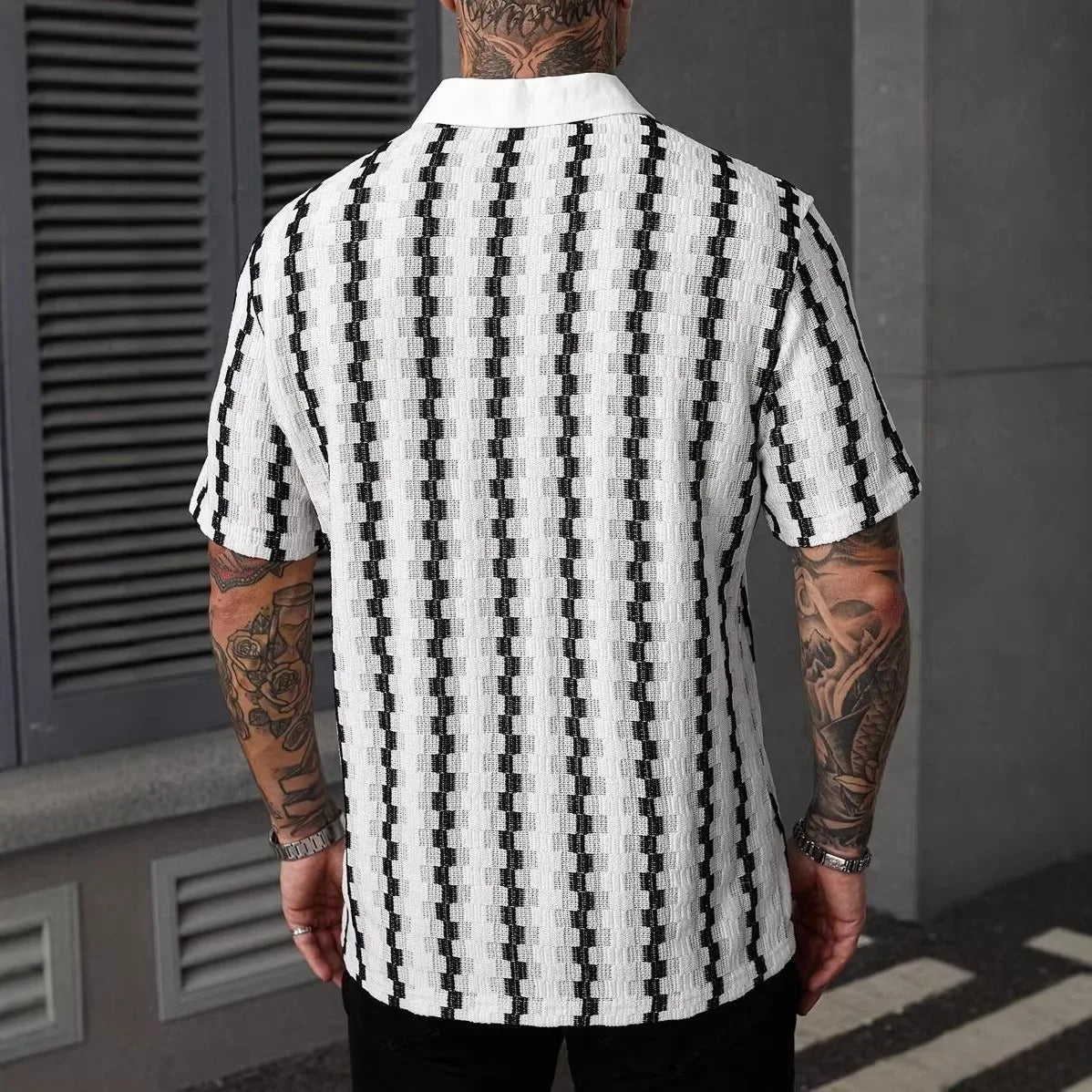 Camisa Tricô Listras Xadrez Vintage