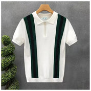 Polo Tricô Listrada Zíper