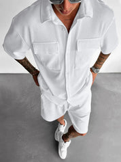 Conjunto Masculino Veludo Cotelê Branco