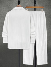 Conjunto Masculino Textura Ondulada Branco