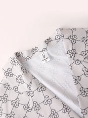 Conjunto Masculino Geométrico Branco e Bege