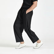 Calça Plissada Streetwear Cinza