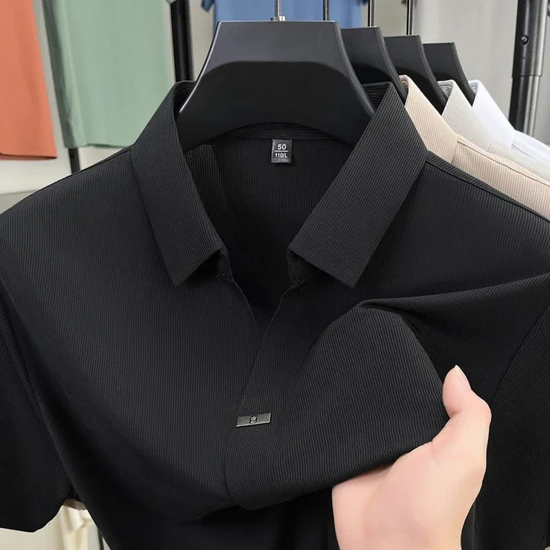Polo Masculina Casual Cor Sólida