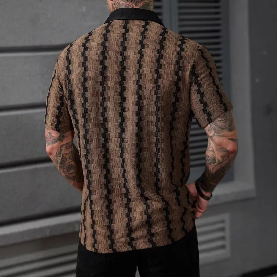 Camisa Tricô Listras Xadrez Vintage