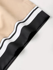 Conjunto Masculino Geométrico Branco e Bege