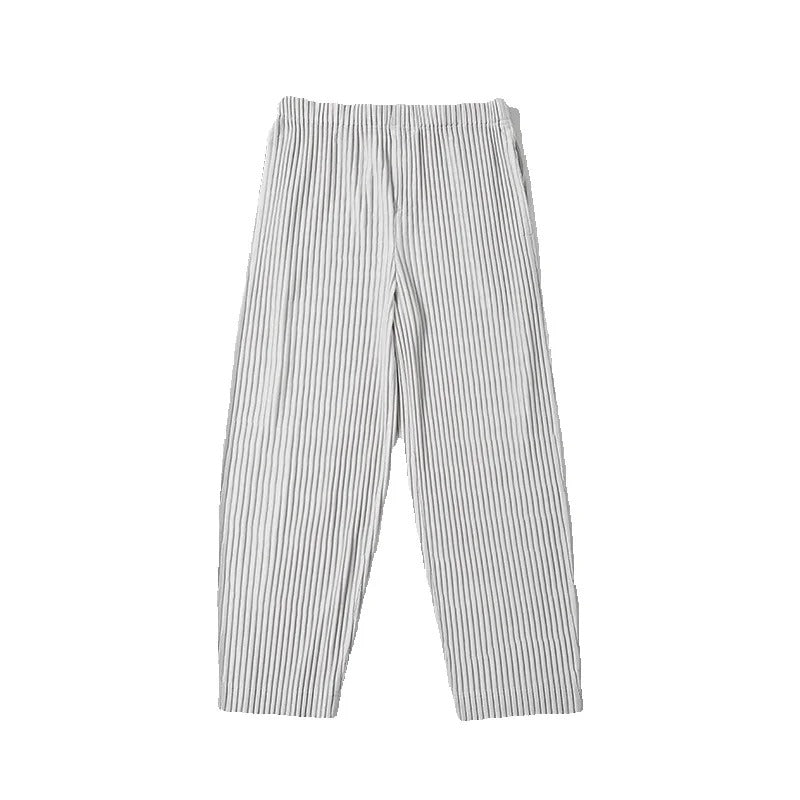 Calça Plissada Streetwear Cinza