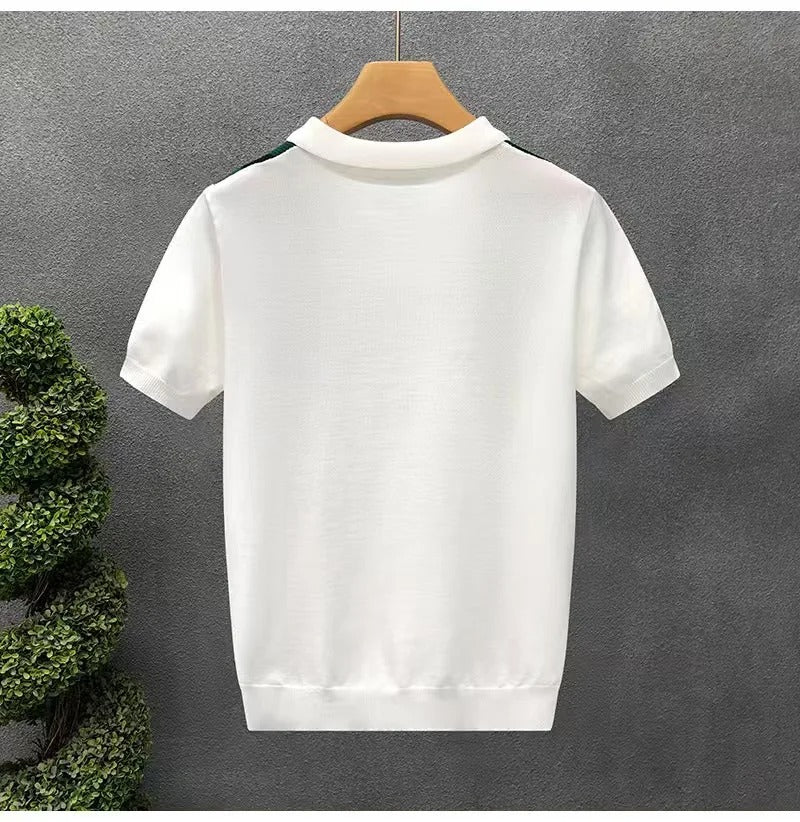 Polo Tricô Listrada Zíper