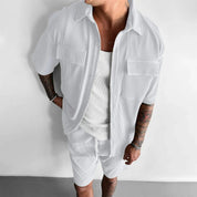 Conjunto Masculino Veludo Cotelê Branco