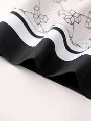 Conjunto Masculino Geométrico Branco e Bege