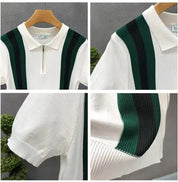 Polo Tricô Listrada Zíper