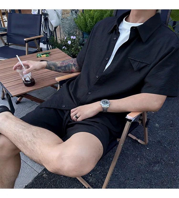Conjunto Masculino em Linho Preto