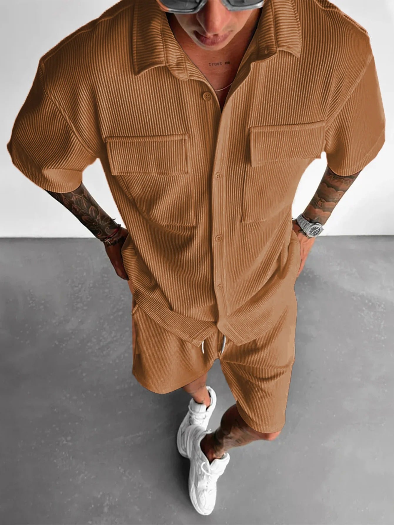 Conjunto Masculino Veludo Cotelê Branco