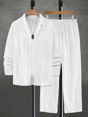 Conjunto Masculino Textura Ondulada Branco