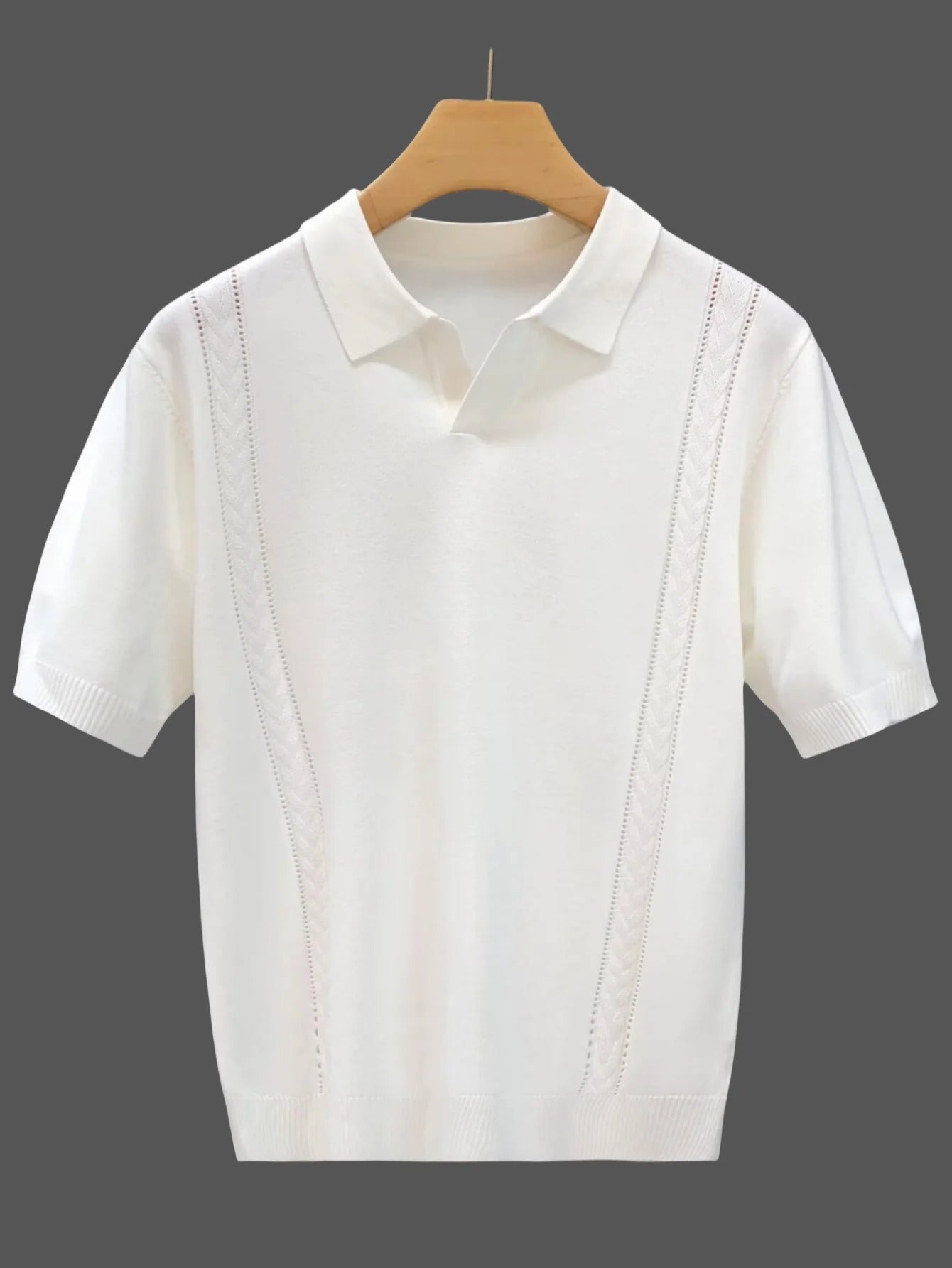 Polo Tricô Seda Gelada Branca