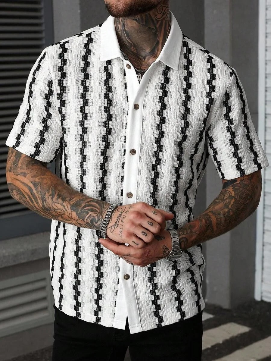 Camisa Tricô Listras Xadrez Vintage