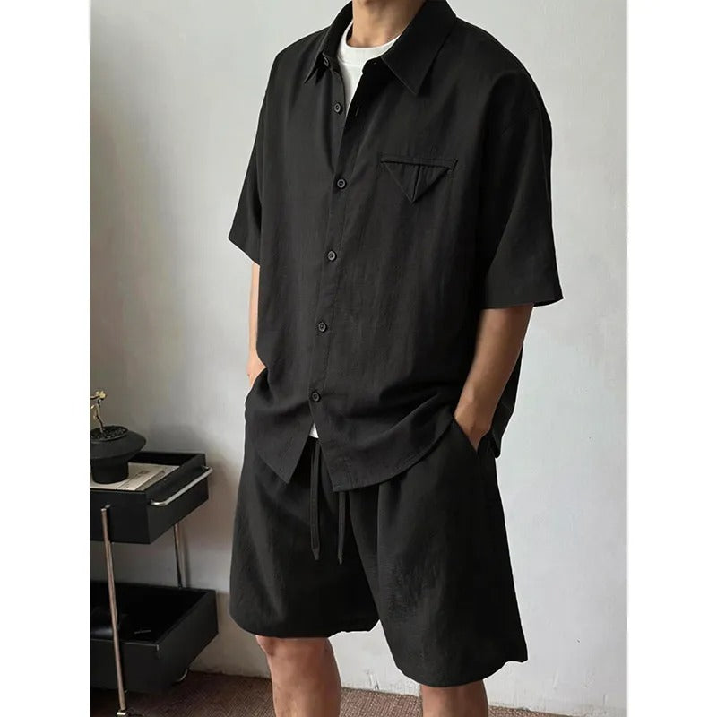 Conjunto Masculino em Linho Preto