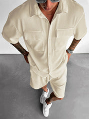Conjunto Masculino Veludo Cotelê Branco